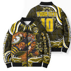 Personalized Richmond Tigers Bomber Puffer Jacket Aboriginal Dot Art - Dreamtime Football Mascot