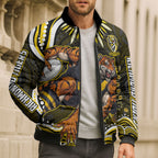 Personalized Richmond Tigers Bomber Puffer Jacket Aboriginal Dot Art - Dreamtime Football Mascot