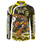 Personalized Richmond Tigers Button Sweatshirt Aboriginal Dot Art - Dreamtime Football Mascot