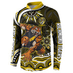 Personalized Richmond Tigers Button Sweatshirt Aboriginal Dot Art - Dreamtime Football Mascot