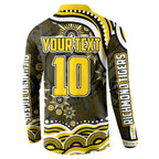 Personalized Richmond Tigers Button Sweatshirt Aboriginal Dot Art - Dreamtime Football Mascot