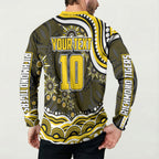 Personalized Richmond Tigers Button Sweatshirt Aboriginal Dot Art - Dreamtime Football Mascot