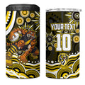 Personalized Richmond Tigers 4 in 1 Can Cooler Tumbler Aboriginal Dot Art - Dreamtime Football Mascot