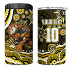 Personalized Richmond Tigers 4 in 1 Can Cooler Tumbler Aboriginal Dot Art - Dreamtime Football Mascot