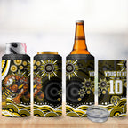 Personalized Richmond Tigers 4 in 1 Can Cooler Tumbler Aboriginal Dot Art - Dreamtime Football Mascot