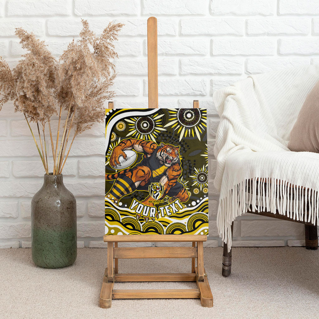 Personalized Richmond Tigers Canvas Wall Art Aboriginal Dot Art - Dreamtime Football Mascot