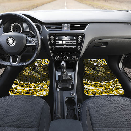 Personalized Richmond Tigers Car Mats Aboriginal Dot Art - Dreamtime Football Mascot