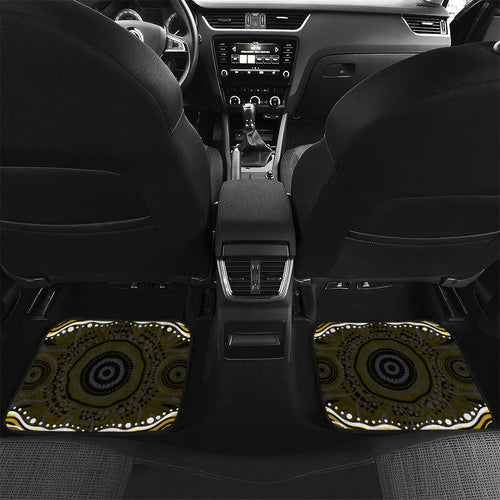 Personalized Richmond Tigers Car Mats Aboriginal Dot Art - Dreamtime Football Mascot