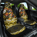 Personalized Richmond Tigers Car Seat Cover Aboriginal Dot Art - Dreamtime Football Mascot