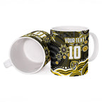 Personalized Richmond Tigers Ceramic Mug Aboriginal Dot Art - Dreamtime Football Mascot