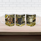 Personalized Richmond Tigers Ceramic Mug Aboriginal Dot Art - Dreamtime Football Mascot