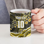 Personalized Richmond Tigers Ceramic Mug Aboriginal Dot Art - Dreamtime Football Mascot