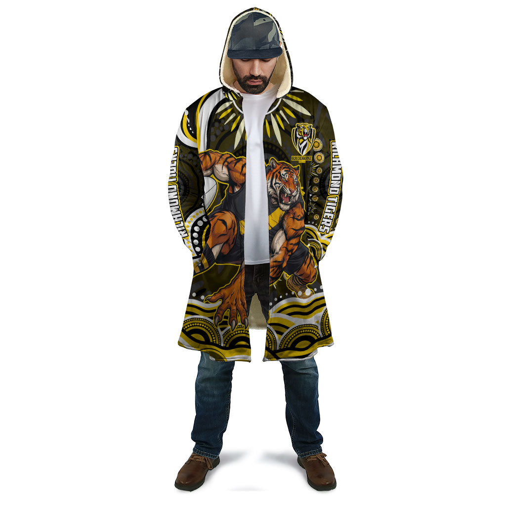 Personalized Richmond Tigers Cloak Aboriginal Dot Art - Dreamtime Football Mascot