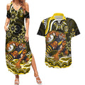 Personalized Richmond Tigers Couples Matching Summer Maxi Dress and Hawaiian Shirt Aboriginal Dot Art - Dreamtime Football Mascot