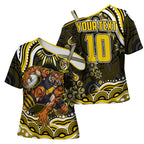 Personalized Richmond Tigers Cross Shoulder Shirt Aboriginal Dot Art - Dreamtime Football Mascot