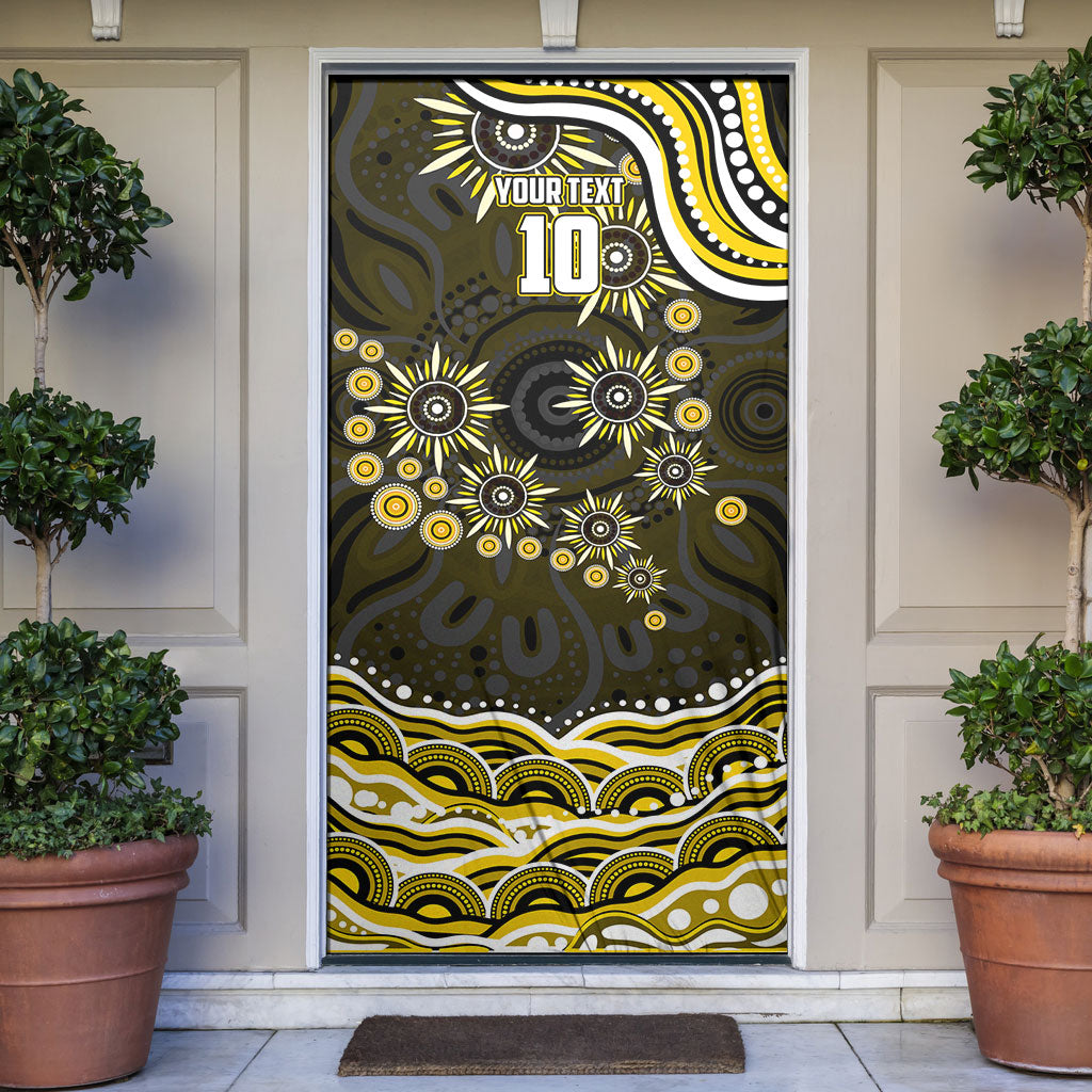 Personalized Richmond Tigers Door Cover Aboriginal Dot Art - Dreamtime Football Mascot