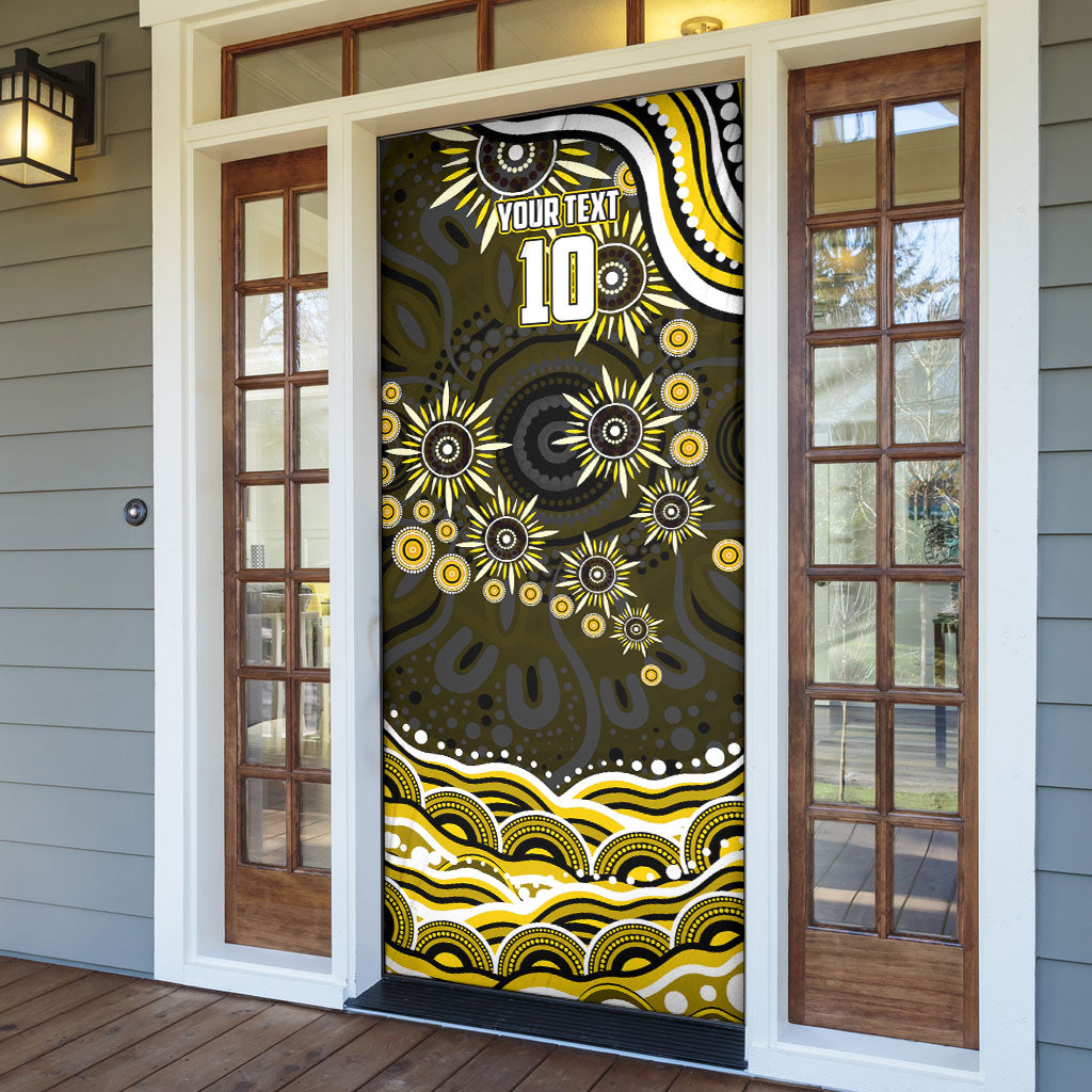 Personalized Richmond Tigers Door Cover Aboriginal Dot Art - Dreamtime Football Mascot