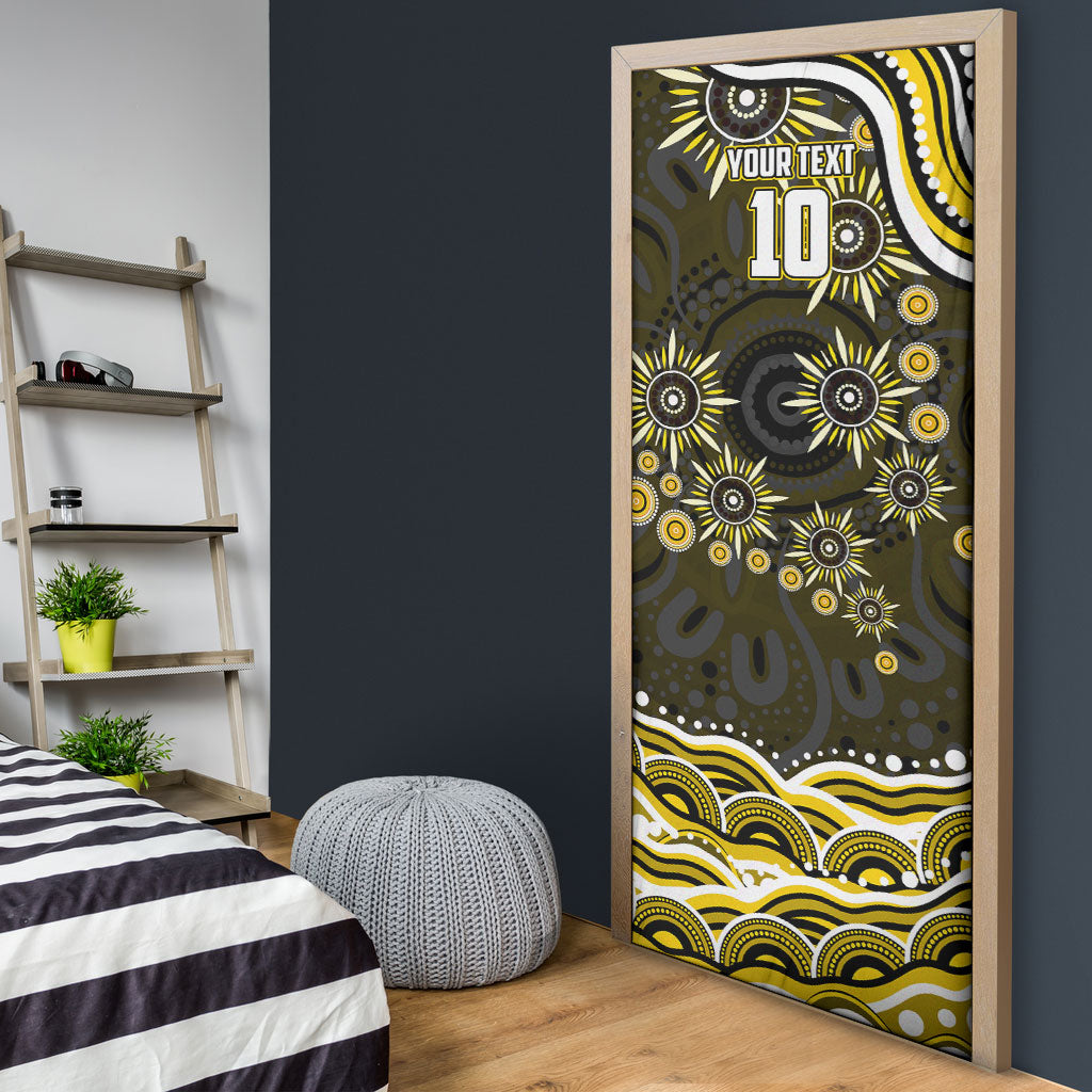 Personalized Richmond Tigers Door Cover Aboriginal Dot Art - Dreamtime Football Mascot