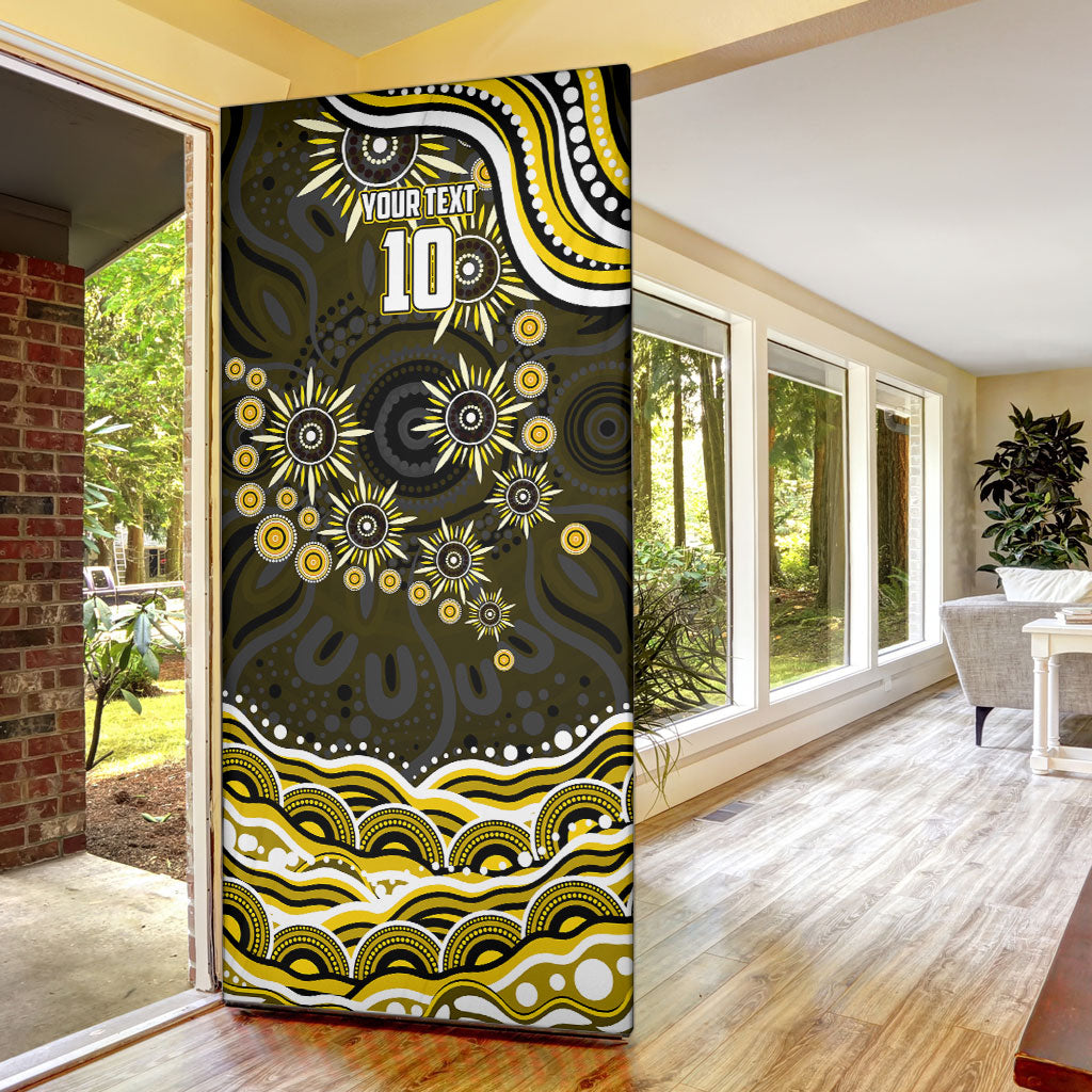 Personalized Richmond Tigers Door Cover Aboriginal Dot Art - Dreamtime Football Mascot