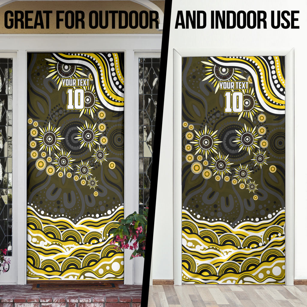 Personalized Richmond Tigers Door Cover Aboriginal Dot Art - Dreamtime Football Mascot