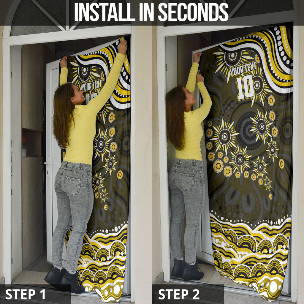 Personalized Richmond Tigers Door Cover Aboriginal Dot Art - Dreamtime Football Mascot