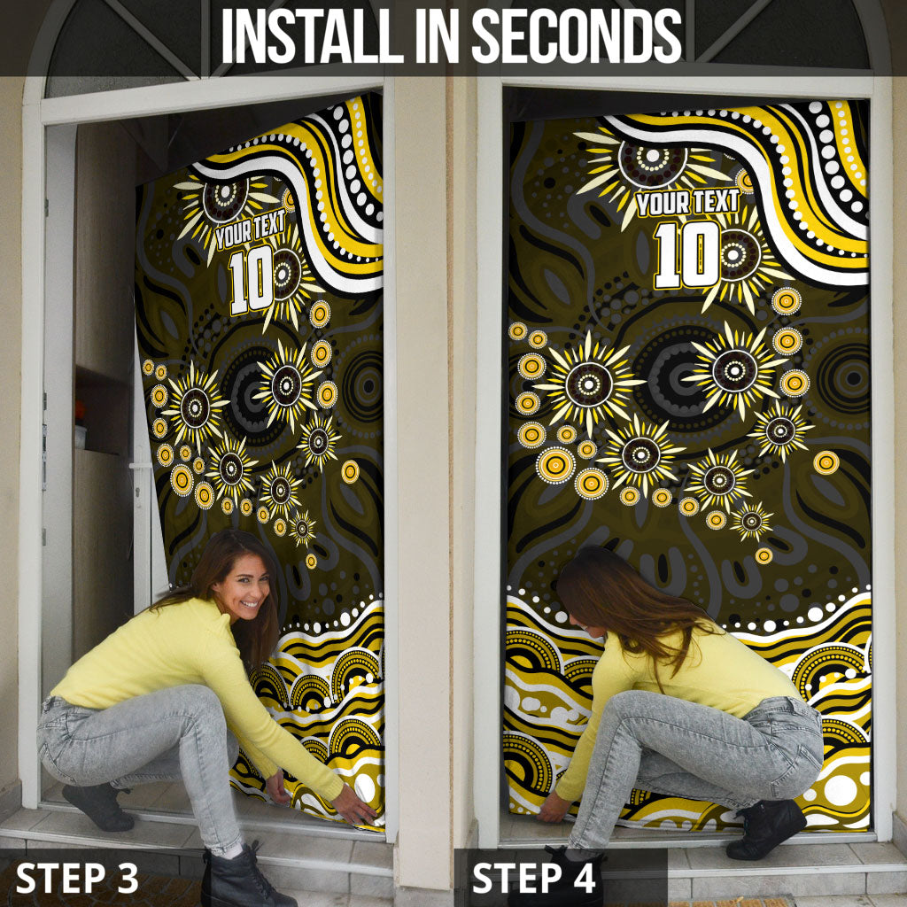 Personalized Richmond Tigers Door Cover Aboriginal Dot Art - Dreamtime Football Mascot