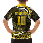 Personalized Richmond Tigers Family Matching Short Sleeve Bodycon Dress and Hawaiian Shirt Aboriginal Dot Art - Dreamtime Football Mascot