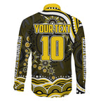 Personalized Richmond Tigers Family Matching Short Sleeve Bodycon Dress and Hawaiian Shirt Aboriginal Dot Art - Dreamtime Football Mascot