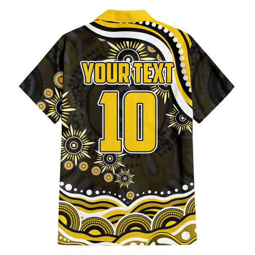 Personalized Richmond Tigers Family Matching Tank Maxi Dress and Hawaiian Shirt Aboriginal Dot Art - Dreamtime Football Mascot
