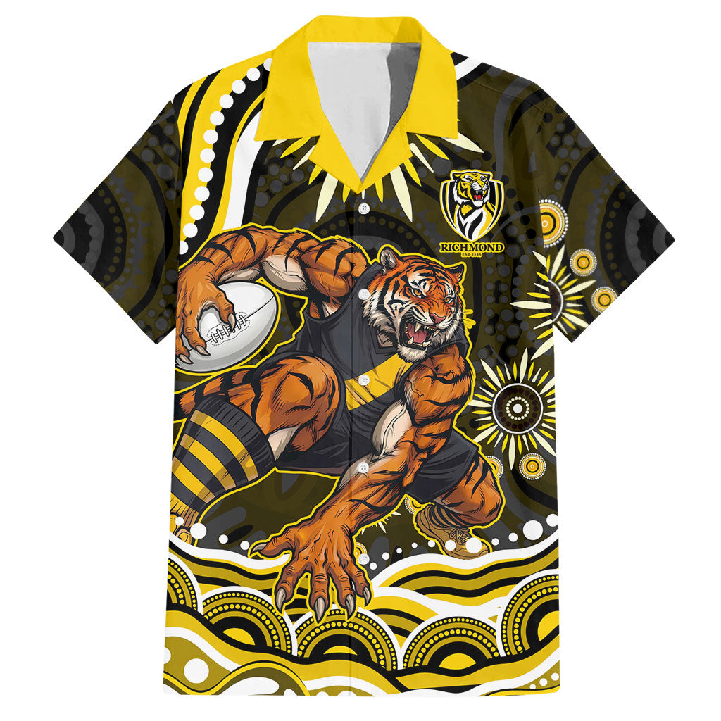 Personalized Richmond Tigers Hawaiian Shirt Aboriginal Dot Art - Dreamtime Football Mascot