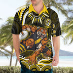Personalized Richmond Tigers Hawaiian Shirt Aboriginal Dot Art - Dreamtime Football Mascot