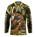 Personalized Richmond Tigers Hockey Jersey Aboriginal Dot Art - Dreamtime Football Mascot