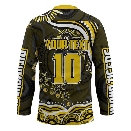 Personalized Richmond Tigers Hockey Jersey Aboriginal Dot Art - Dreamtime Football Mascot