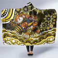 Personalized Richmond Tigers Hooded Blanket Aboriginal Dot Art - Dreamtime Football Mascot