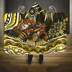 Personalized Richmond Tigers Hooded Blanket Aboriginal Dot Art - Dreamtime Football Mascot