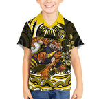 Personalized Richmond Tigers Kid Hawaiian Shirt Aboriginal Dot Art - Dreamtime Football Mascot