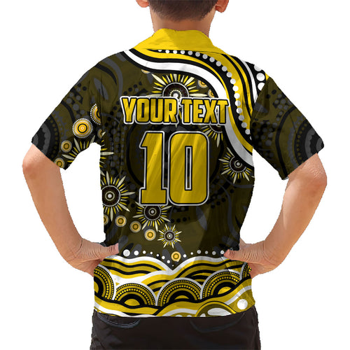 Personalized Richmond Tigers Kid Hawaiian Shirt Aboriginal Dot Art - Dreamtime Football Mascot