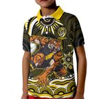 Personalized Richmond Tigers Kid Polo Shirt Aboriginal Dot Art - Dreamtime Football Mascot