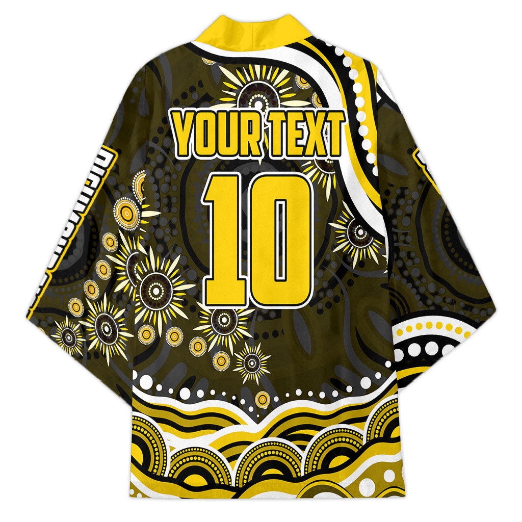 Personalized Richmond Tigers Kimono Aboriginal Dot Art - Dreamtime Football Mascot