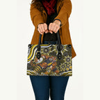 Personalized Richmond Tigers Leather Bag Aboriginal Dot Art - Dreamtime Football Mascot