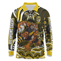 Personalized Richmond Tigers Long Sleeve Polo Shirt Aboriginal Dot Art - Dreamtime Football Mascot