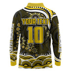 Personalized Richmond Tigers Long Sleeve Polo Shirt Aboriginal Dot Art - Dreamtime Football Mascot