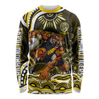Personalized Richmond Tigers Long Sleeve Shirt Aboriginal Dot Art - Dreamtime Football Mascot