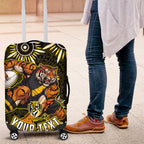 Personalized Richmond Tigers Luggage Cover Aboriginal Dot Art - Dreamtime Football Mascot