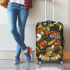 Personalized Richmond Tigers Luggage Cover Aboriginal Dot Art - Dreamtime Football Mascot