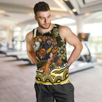 Personalized Richmond Tigers Men Tank Top Aboriginal Dot Art - Dreamtime Football Mascot