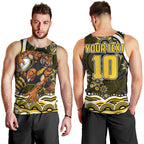 Personalized Richmond Tigers Men Tank Top Aboriginal Dot Art - Dreamtime Football Mascot