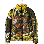 Personalized Richmond Tigers Padded Jacket Aboriginal Dot Art - Dreamtime Football Mascot