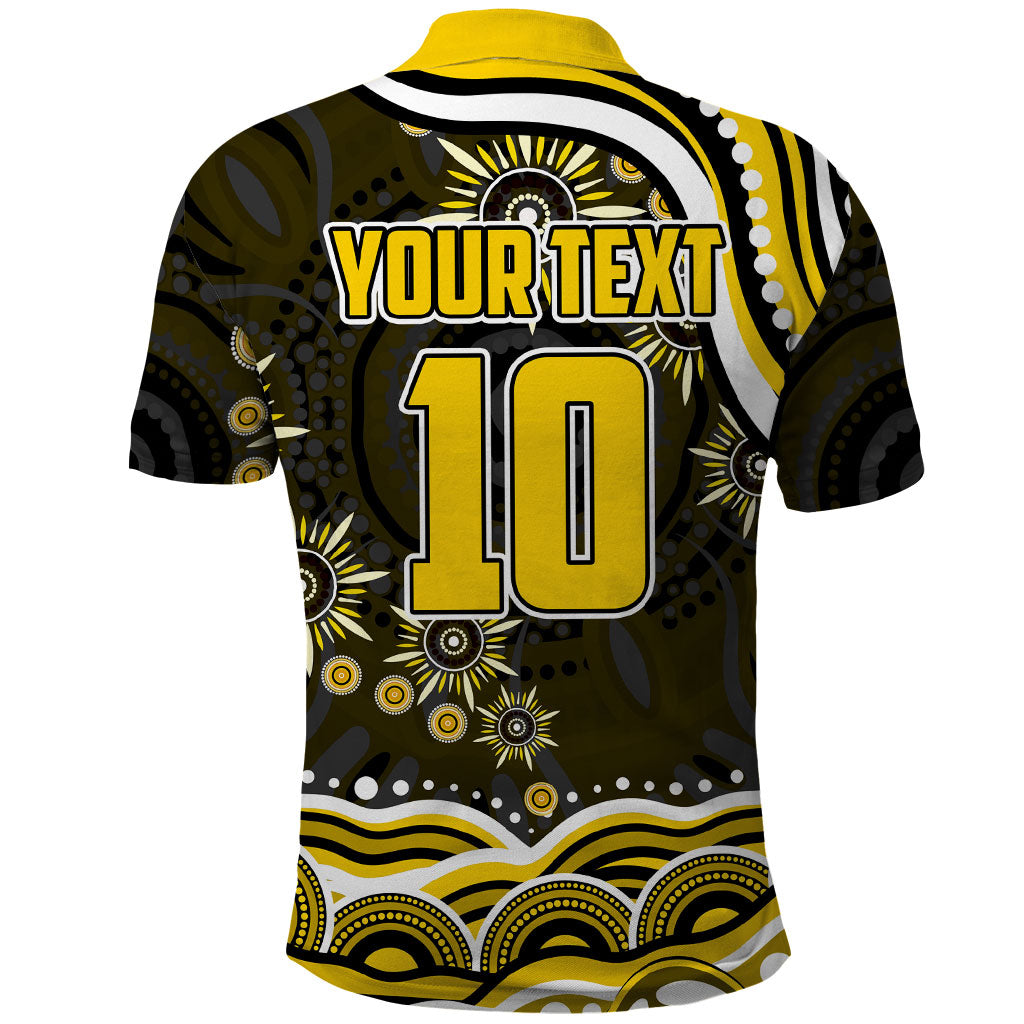 Personalized Richmond Tigers Polo Shirt Aboriginal Dot Art - Dreamtime Football Mascot