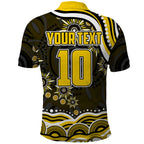 Personalized Richmond Tigers Polo Shirt Aboriginal Dot Art - Dreamtime Football Mascot